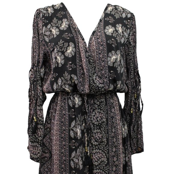 BOHO INSPIRED PRINT LONG SLEEVE MINI DRESS - Picture 7 of 8